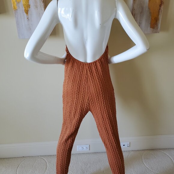 Women's Brown Stretch Knitted Two-Piece Outfit SZ L - Picture 10 of 13